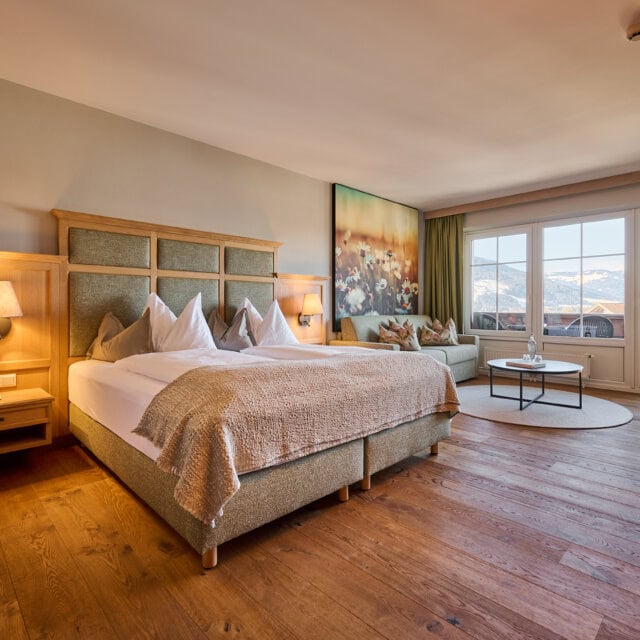 Elegantes Zimmer mit Blick auf die Berge